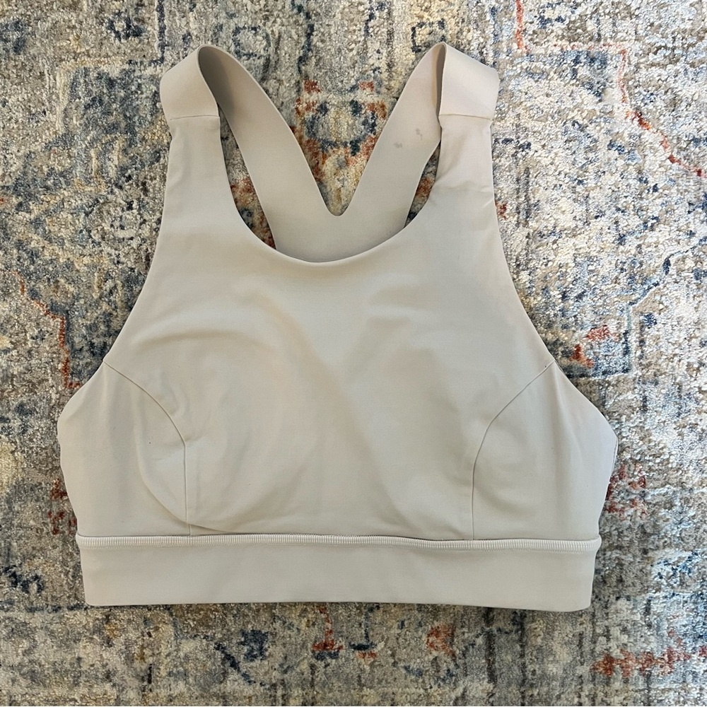 High Neck Lululemon White Sports Bra